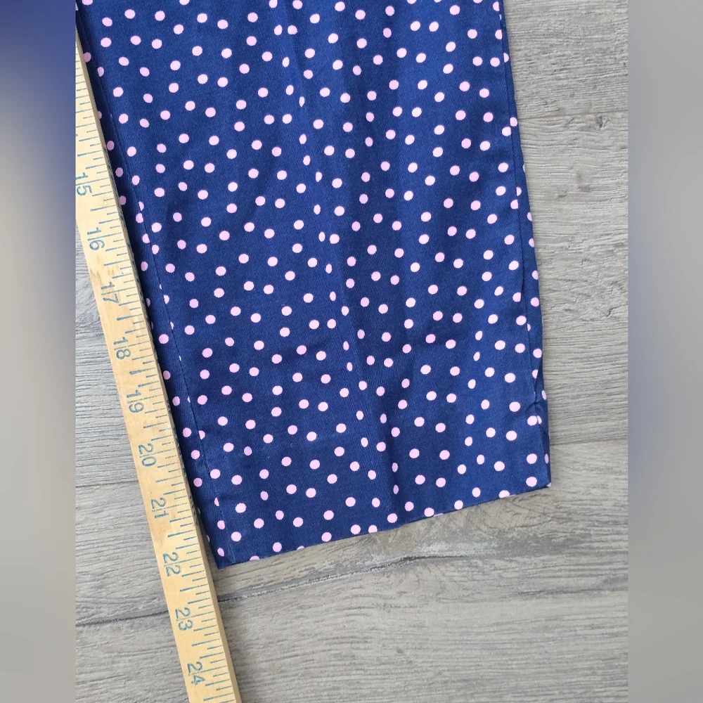 Talbots The Perfect Crop Curvy Size 4P Polka Dot Navy Pink Coastal Nautical